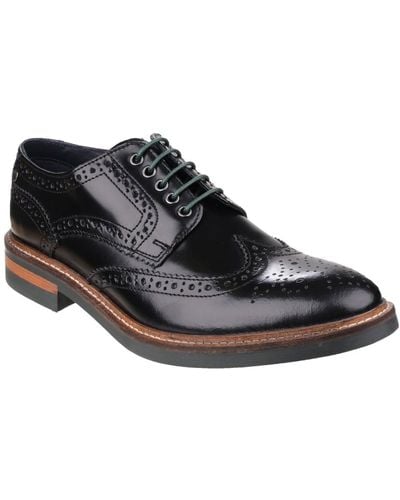 Base London Woburn Brogue Shoes Size: 6 / 40, - Black