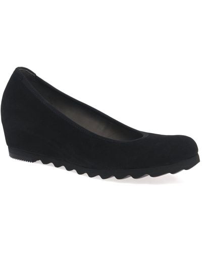 Gabor Request Modern Wedge Court Shoes - Black
