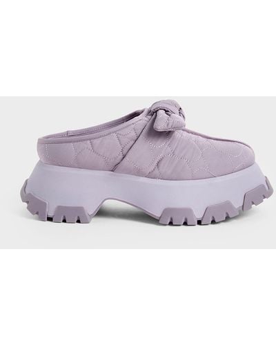 Charles & Keith Recycled Polyester Knotted Platform Mules - Purple