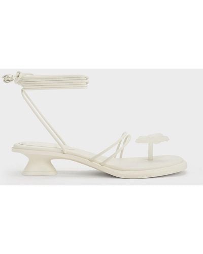 Charles & Keith Butterfly Tie-around Sandals - Natural