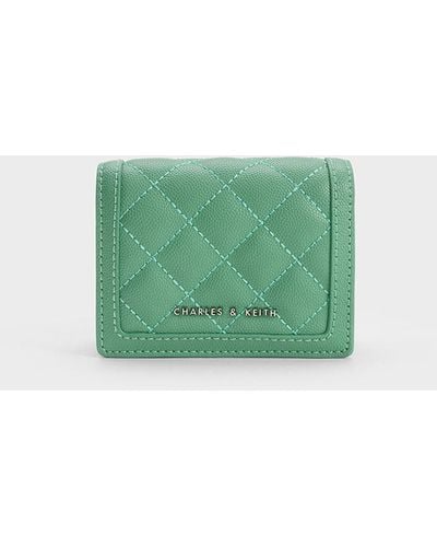 Charles & Keith Micaela Quilted Card Holder - Green