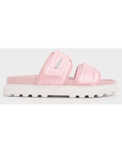 Charles & Keith Clementine Recycled Polyester Sports Sandals - Pink