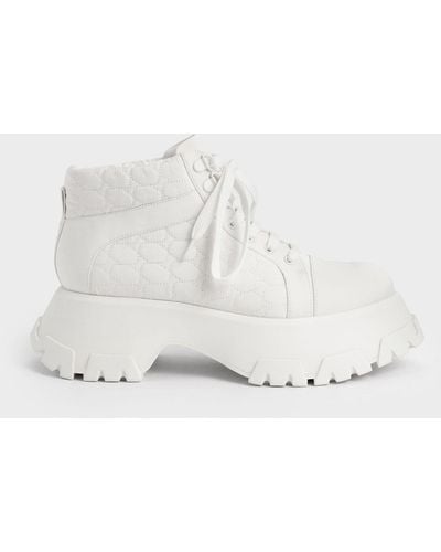 Charles & Keith Recycled Polyester High-top Sneakers - White