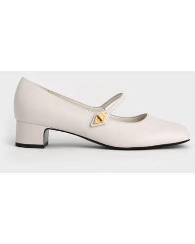 Charles & Keith Metallic Accent Mary Jane Court Shoes - Multicolour