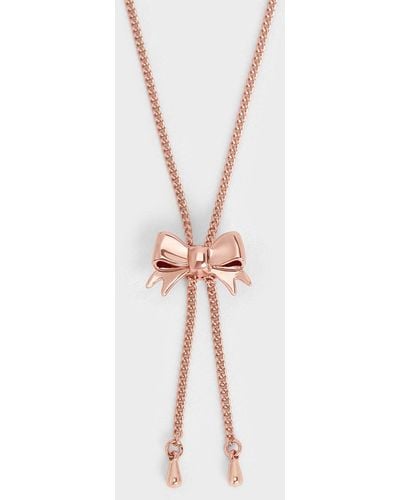 Charles & Keith Paige Ribbon Necklace - White