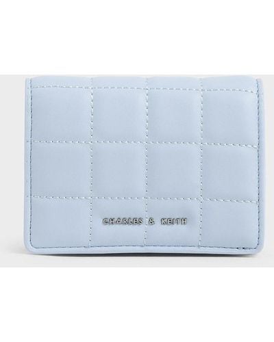 Charles & Keith Quilted Mini Wallet - Blue