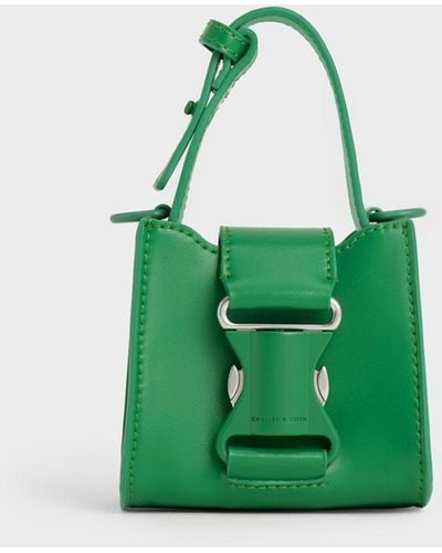 Charles & Keith Ivy Top Handle Mini Bag - Green