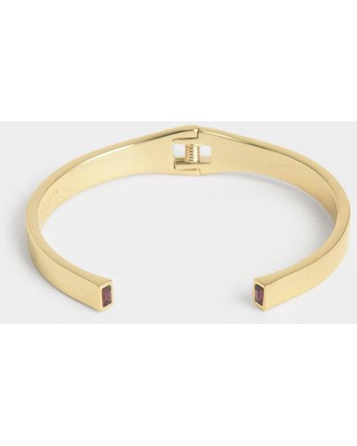 Charles & Keith Swarovski® Crystal Cuff Bracelet - Metallic