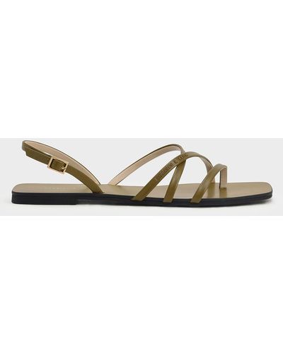 CHARLES & KEITH Blue Textured Flat Sandals | Chic shoes, Blue sandals, Shoes