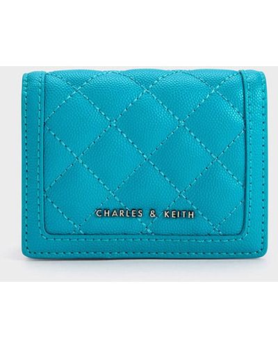 Charles & Keith Micaela Quilted Card Holder - Blue