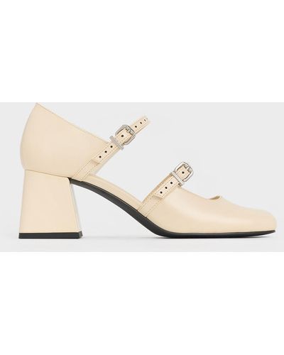 Charles & Keith Double-strap D'orsay Court Shoes - Natural