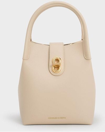 Charles & Keith Aubrielle Bucket Bag - White