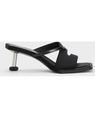 Charles & Keith Crossover Sculptural Heel Sandals - White