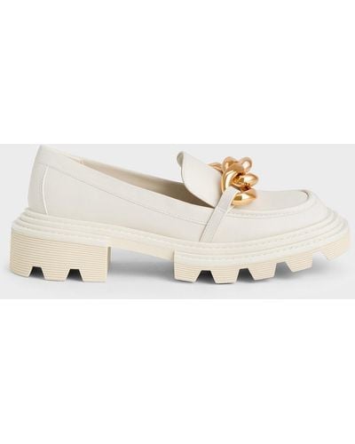 Charles & Keith Perline Chunky Chain Loafers - Multicolor