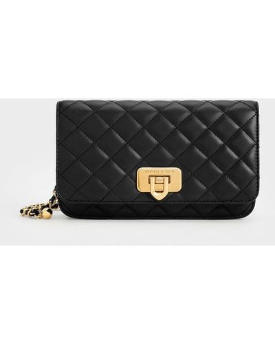 Charles & Keith Cressida Quilted Push-lock Clutch - White