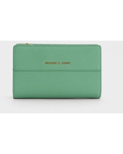 Snap Button Small Wallet - Green