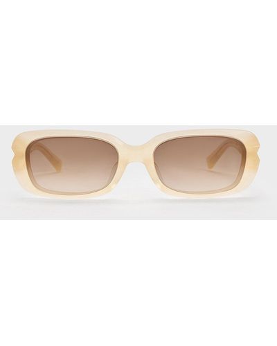 Charles & Keith Recycled Acetate Angular Sunglasses - Natural