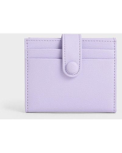 Charles & Keith Snap Button Card Holder - Purple