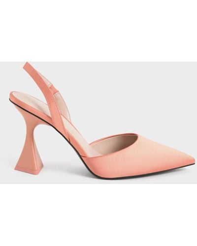 Charles & Keith Recycled Polyester Slingback Pumps - Orange
