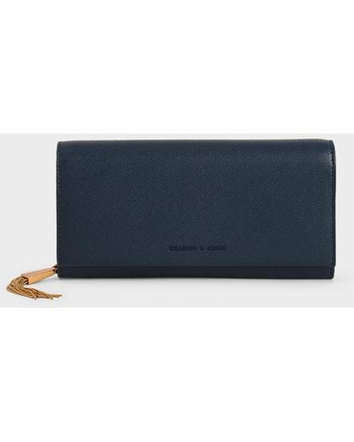 Blue Tassel Detail Long Wallet - CHARLES & KEITH US