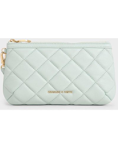Charles & Keith Cressida Quilted Wristlet - Blue