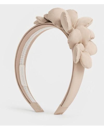 Charles & Keith Flower-embellished Hair Band - White