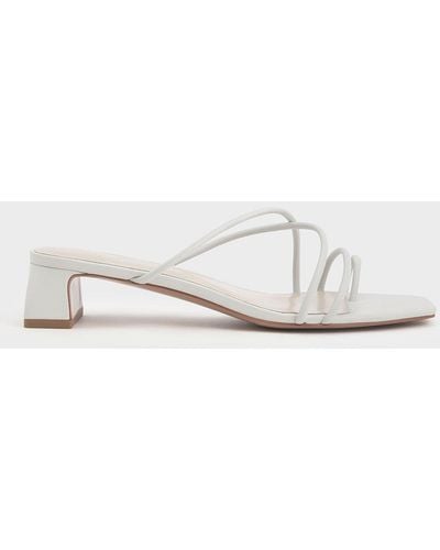 Charles & Keith Strappy Toe Ring Sandals - White