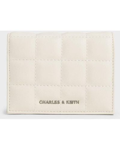 Charles & Keith Quilted Mini Wallet - Natural