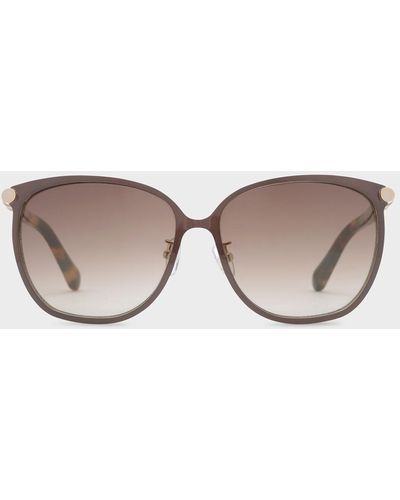 Charles & Keith Oversized Square Sunglasses - Brown