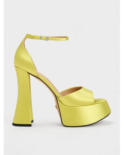 Charles & Keith Michelle Recycled Polyester Platform Sandals - Yellow