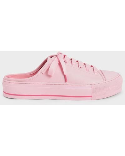 Charles & Keith Sylar Heart-motif Trainer Mules - Pink