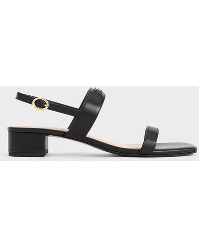Charles & Keith Metallic-accent Slingback Sandals - White