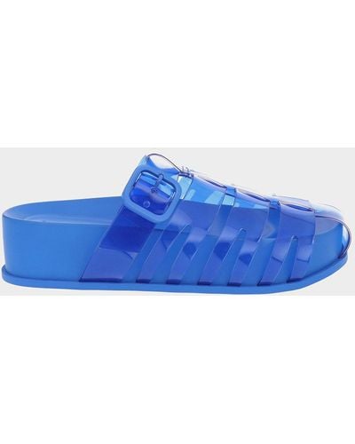 Charles & Keith Madison Caged See-through Slide Sandals - Blue