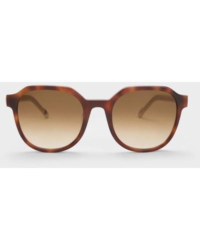 Charles & Keith Recycled Acetate Chain-link Sunglasses - Natural
