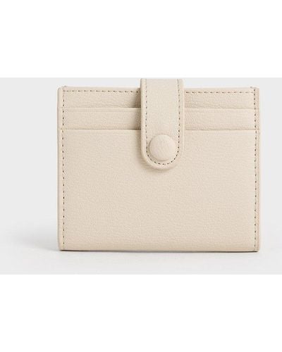 Charles & Keith Snap Button Card Holder - Natural