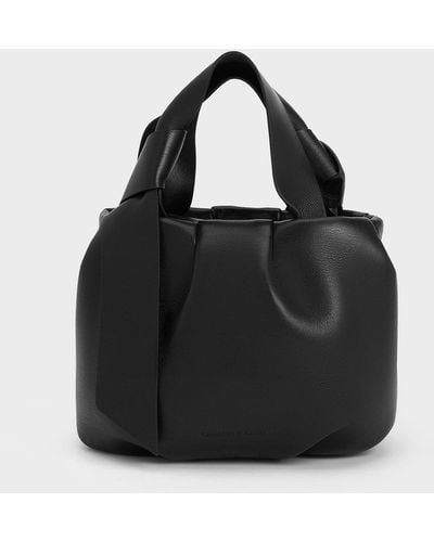 Charles & Keith Toni Knotted Ruched Bag - Black