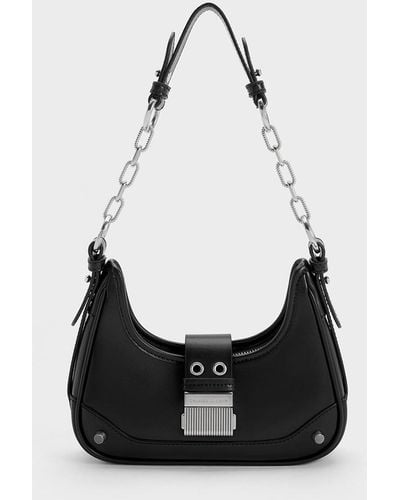 Charles & Keith Winslet Belted Hobo Bag - White