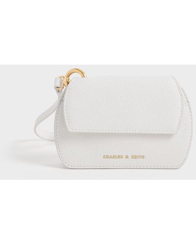 Charles & Keith Selby Front Flap Curved Wristlet - White
