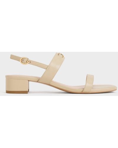 Charles & Keith Metallic-accent Slingback Sandals - Natural