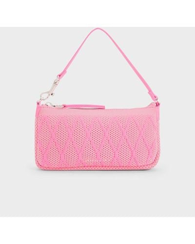 Charles & Keith Geona Knitted Phone Pouch - Pink