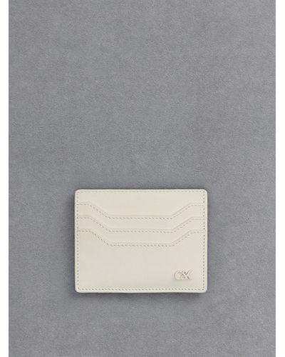 Charles & Keith Leather Multi-slot Card Holder - Gray