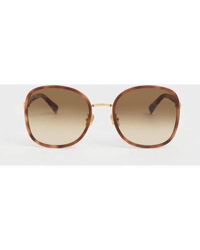 Charles & Keith Braided Temple Tortoiseshell Butterfly Sunglasses - Multicolor