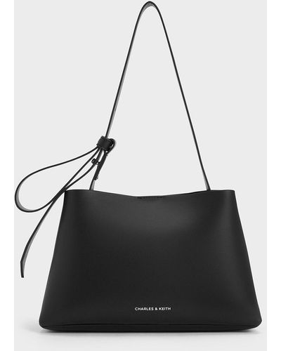 Charles & Keith Odella Trapeze Bucket Bag - Black