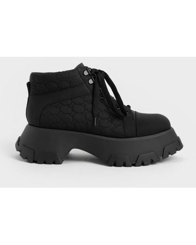 Charles & Keith Recycled Polyester High-top Trainers - Black