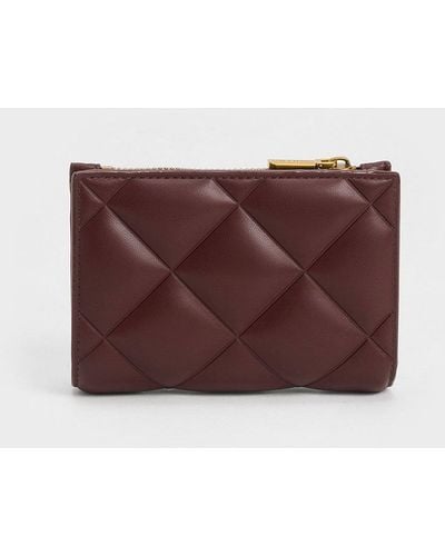 Charles & Keith Gemma Quilted Cardholder - Purple