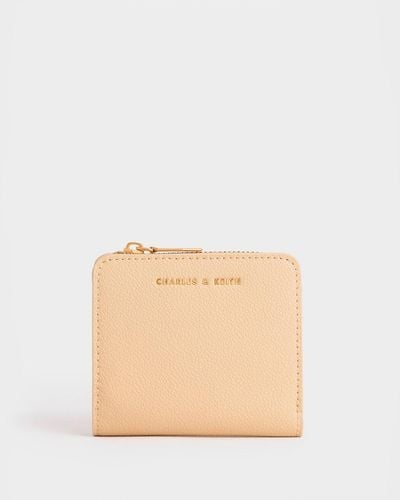 Charles & Keith Snap Button Card Holder - Natural