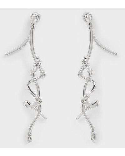 Charles & Keith Allegro Sculptural Drop Earrings - Natural