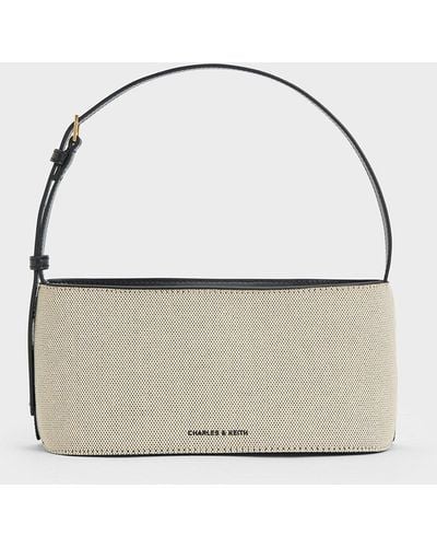 Charles & Keith Wisteria Canvas Elongated Shoulder Bag - Multicolour