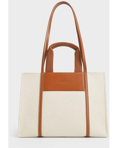 Charles & Keith Shalia Canvas Tote Bag - Multicolor