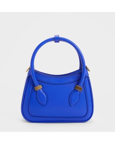 Charles & Keith Bonnie Curved Tote Bag - Blue